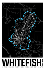 Whitefish Mountain Map Poster – Montana