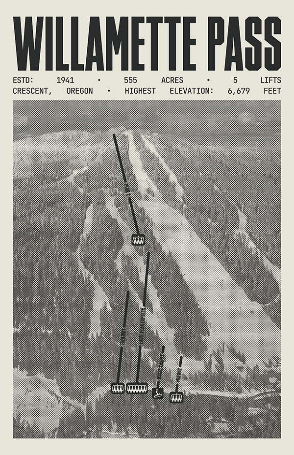 Willamette Pass - Crescent Resort Poster