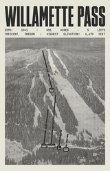 Willamette Pass - Crescent Resort Poster